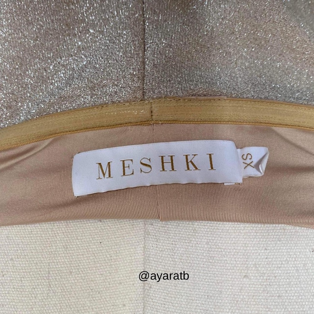 Meshki off shoulder champagne golden mini dress - Picture 3 of 4
